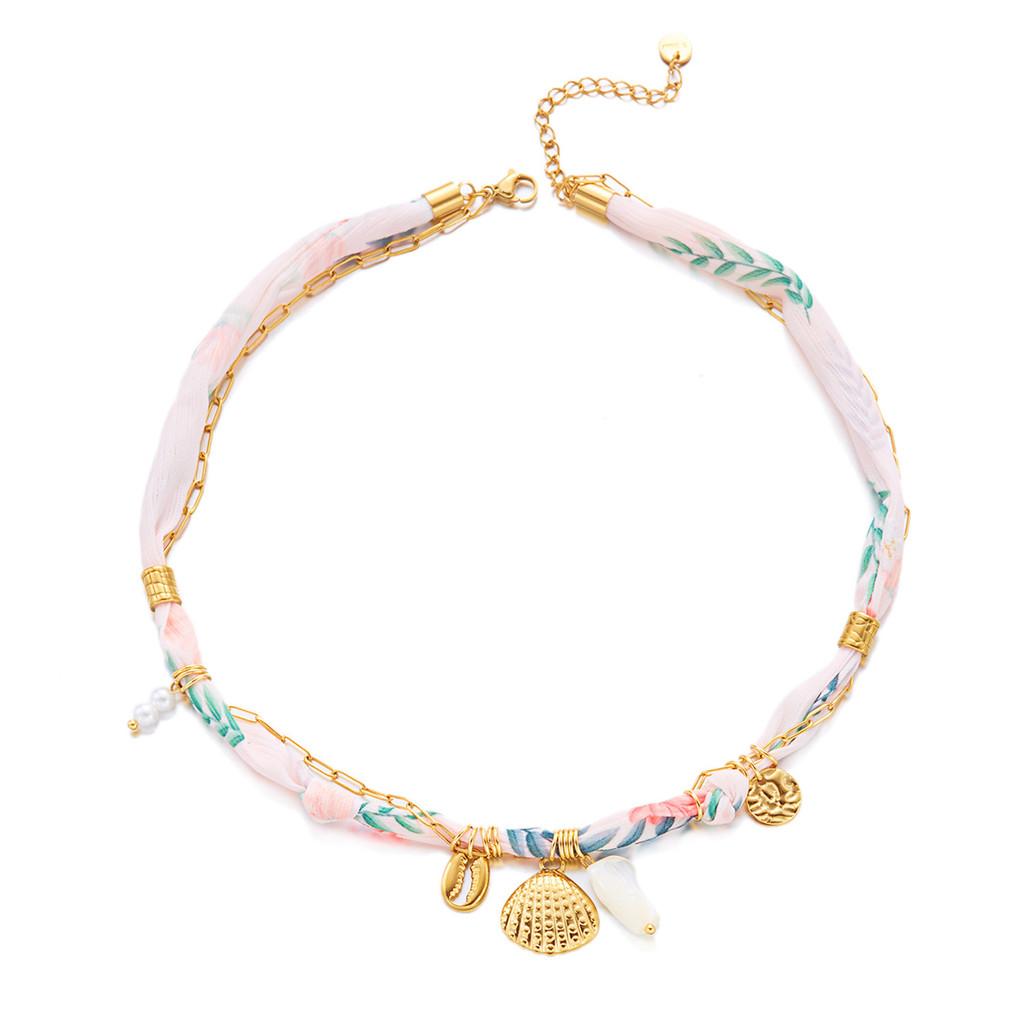Beach Theme Necklace With Butterfly Bow Flower Starfish Umbrella For Women Summer Accessories