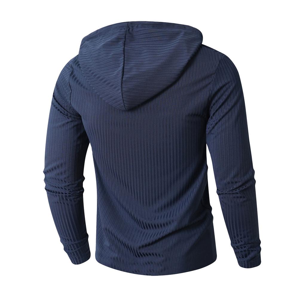 Men's Solid Color Stand Collar Button Sweatshirt Hoodie Men's Sports Large Size Casual Sweatshirt