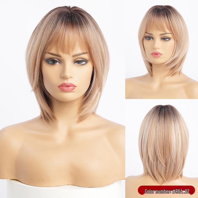 Women's Short Bob Wig - Realistic, Breathable Rose Net, European & American Style