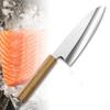 7 Inch Deba Knife Single-edged Blade 8Cr18MoV Steel Sharp Chef Cleaver Sashimi Slicing Sushi Fish BBQ Japanese Kitchen Knives