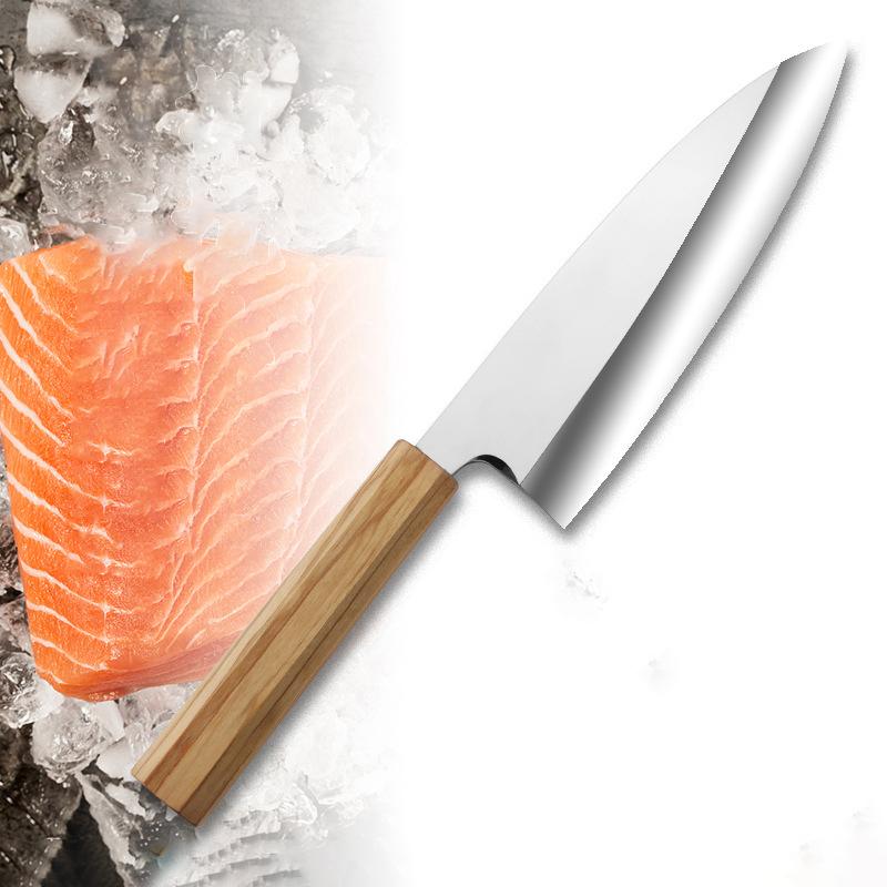 7 Inch Deba Knife Single-edged Blade 8Cr18MoV Steel Sharp Chef Cleaver Sashimi Slicing Sushi Fish BBQ Japanese Kitchen Knives