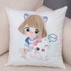 Cute Cartoon Girl and Cat Cushion Cover for Children Room Sofa Home Car Decor Lovely Child Pillow Case Plush Pillowcase 45x45cm