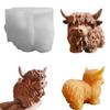 3D Highland Cow Silicone Mold Harvest Festival Highland Yak Candle Epoxy Resin Decorative Animal Crystal Farm Casting Mold