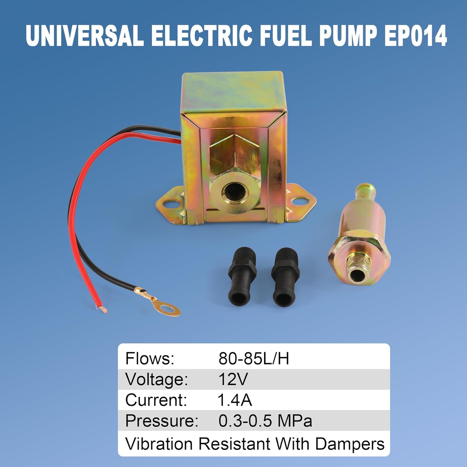 

12V Universal Electric Fuel Pump EP014 For Metal Solid Diesel or Petro 4-6 PSI EP-014