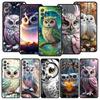 Phone Case for Samsung Galaxy A13 A15 A17 A07 A21S A22 A23 A25 A31 A73 A32 A52 A52S A41 5G Soft TPU Shell Cartoon Cute Owl Capas