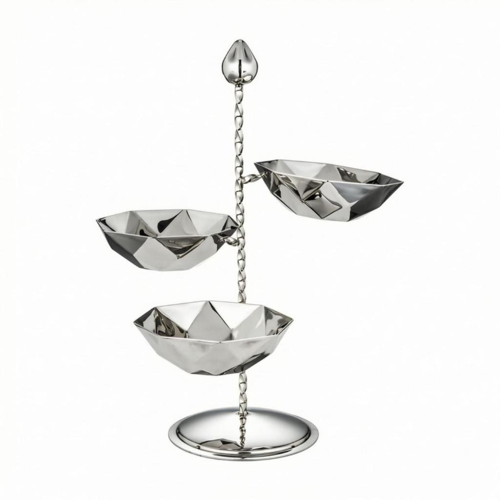 Centerpiece Bowl Space-Conscious Stainless Steel Fruit Serving Stand Decorative