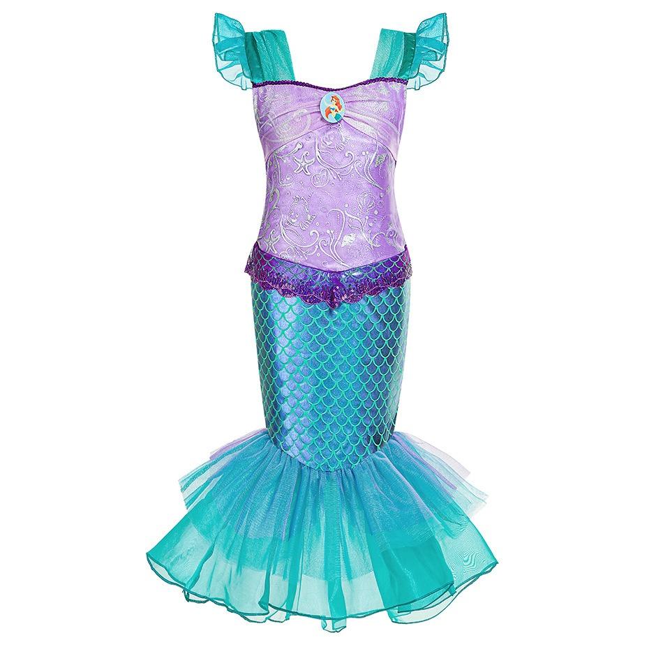 Girl's Little Mermaid Ariel Princess Dress Cosplay Costume For Children Beautiful Mermaid Skirt For Girls' Parties And Performances