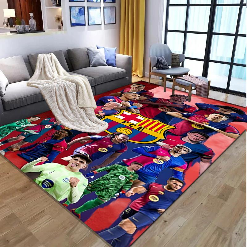 Tappeto con Fantasia Squadra di Calcio, Tappetino Interno/Esterno, per Picnic, Sala Giochi, Camera da Letto, Ufficio, Soggiorno, Tappeto Decorazione Casa, Regalo di Compleanno