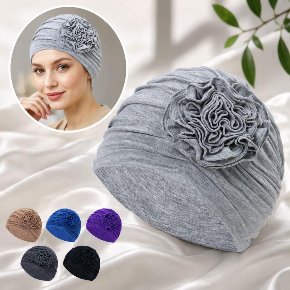 Folds Chemo Headwear Hat Double Layer Headband Hat Simple Headscarf Hat  For Women