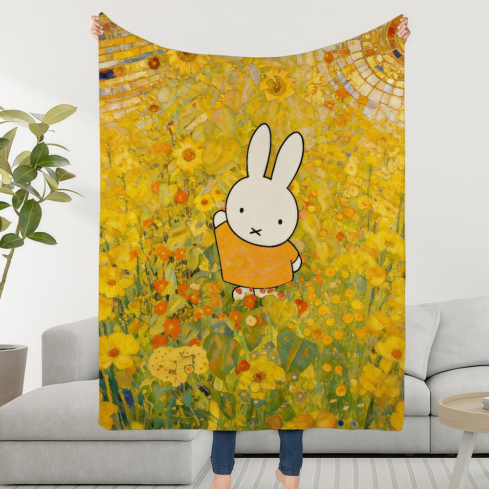 Cute Cartoon M-MiffyS-ES Rabbit Blanket Soft Warm Furry Throw Super Kids Toys Bed Sofa Car Cradle