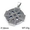 Vintage Nordic Cross Celtic Knot Charm Ornament, Viking Warrior Sword Shield Stainless Steel Men'S Pendant