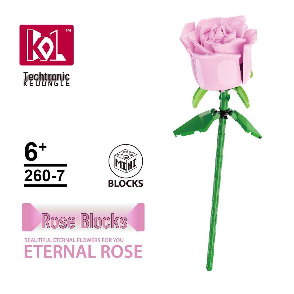 Bionic Eternal Flower Building Blocks: Sunflower and Rose Assembly Toy for Children