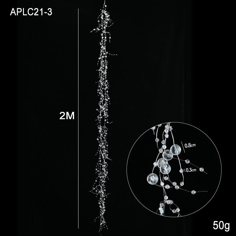 Pearl Chain Bead String Icicle Pendant for Christmas Tree Ornaments and Wreaths