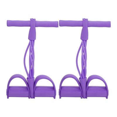 4 Tube Elastic Pull Rope Sit Up Training Pedal Resistance Band Yoga Stretching Fitness