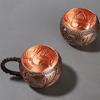 Pure Copper Coffee Mug,Handcrafted Engraving Flower Texture Woven Handle 100 Ml Moscow Mule Tumbler Mug,Vintage Tea Water Cup