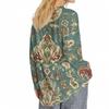Women's Fashion Casual Seven Sleeve Vintage Printed Round Neck T-Shirt Top