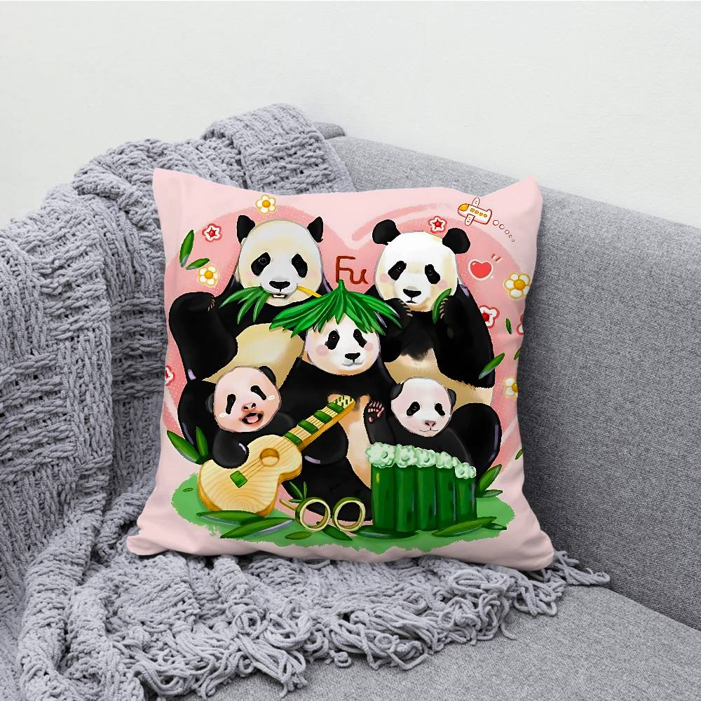 Fubao Lovely Panda Pillowcases Bedroom Living Room Sofa Home Decor Polyester Cushion Cover with Zipper