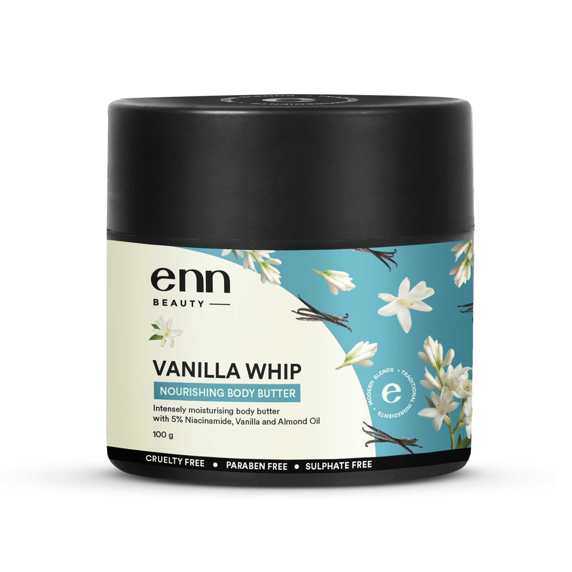 ENN Beauty Vanilla Whip Nourishing Body Butter,48 Hrs Moisturization & Restore Skin Barrier With Vanilla Extract,5% Niacinamide & Almond Oil For So