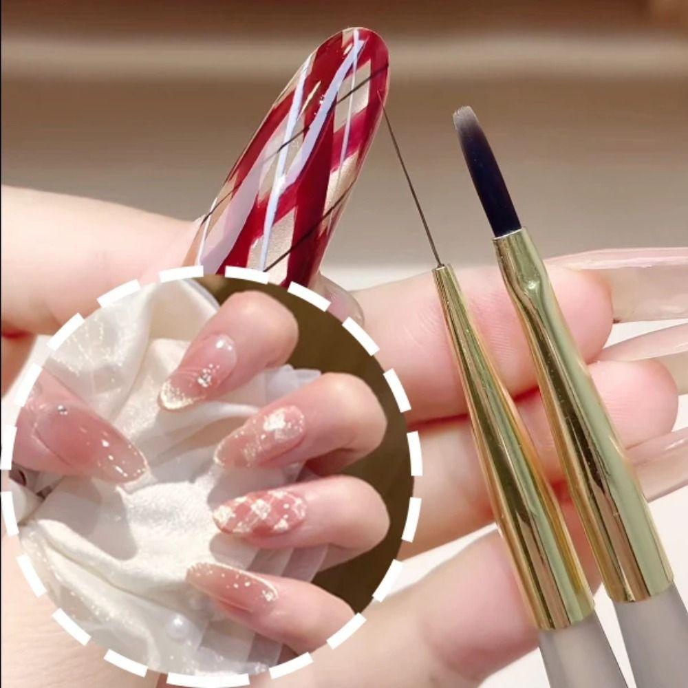 New French Plaid Nail Art Pen Professional Detail Nail Art Liner Brushes Nail Art Grid Pen for Gel Nail Polish