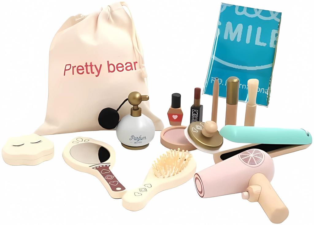 Wooden Cosmetic Toy with Shopper 6941341 F.O.TOYBOX Set, Multicolor, Container,