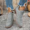 Women'S Boots & Booties Wedge Women'S Fashion Hollow Out Single Shoes Western Lace Up Chunky Heel Casual Shoes Botas De Mujer