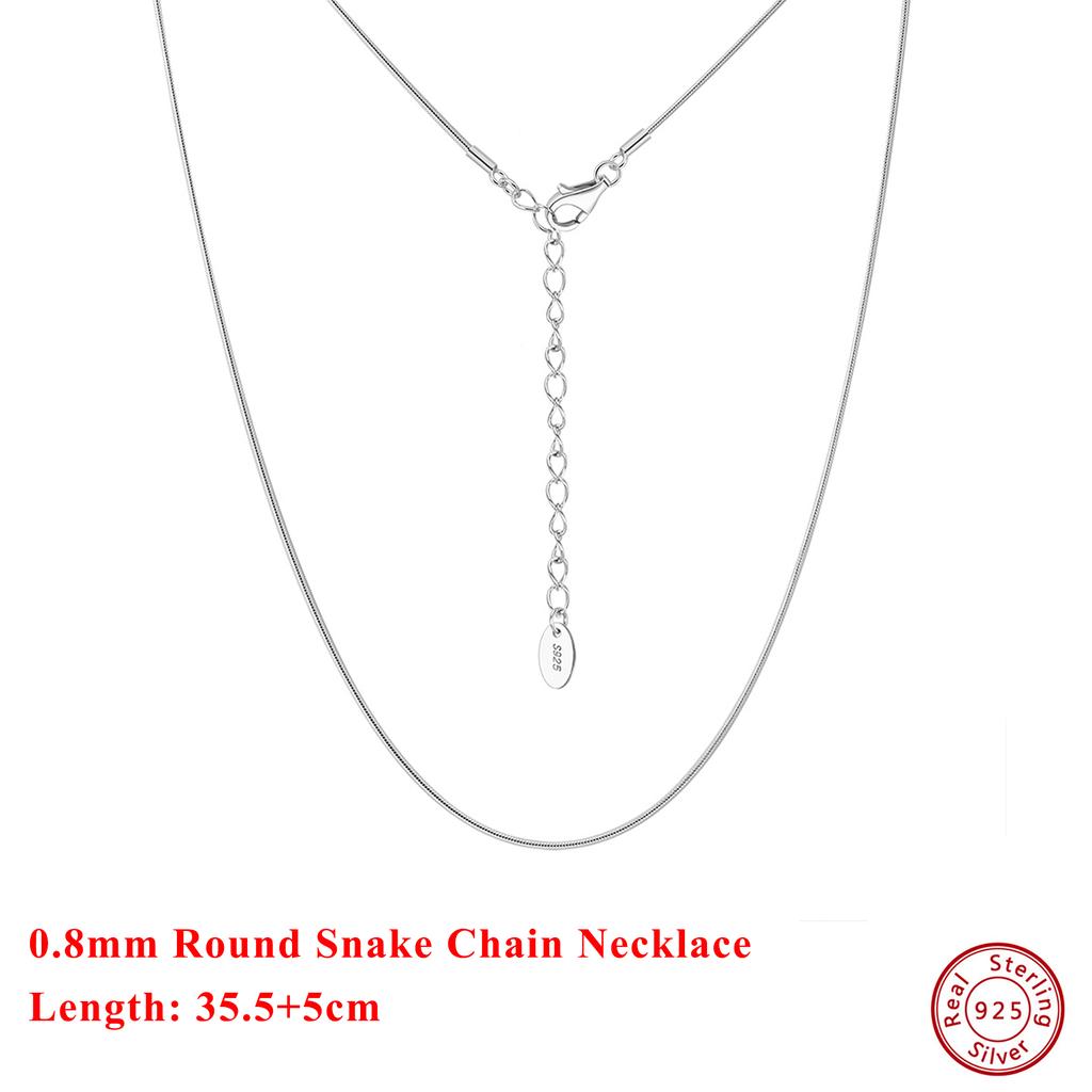Effie Queen Elegant 925 Sterling Silver Choker Round Snake Chain Necklace Minimalism Series Fashion Accessory For Neck Gift SC86