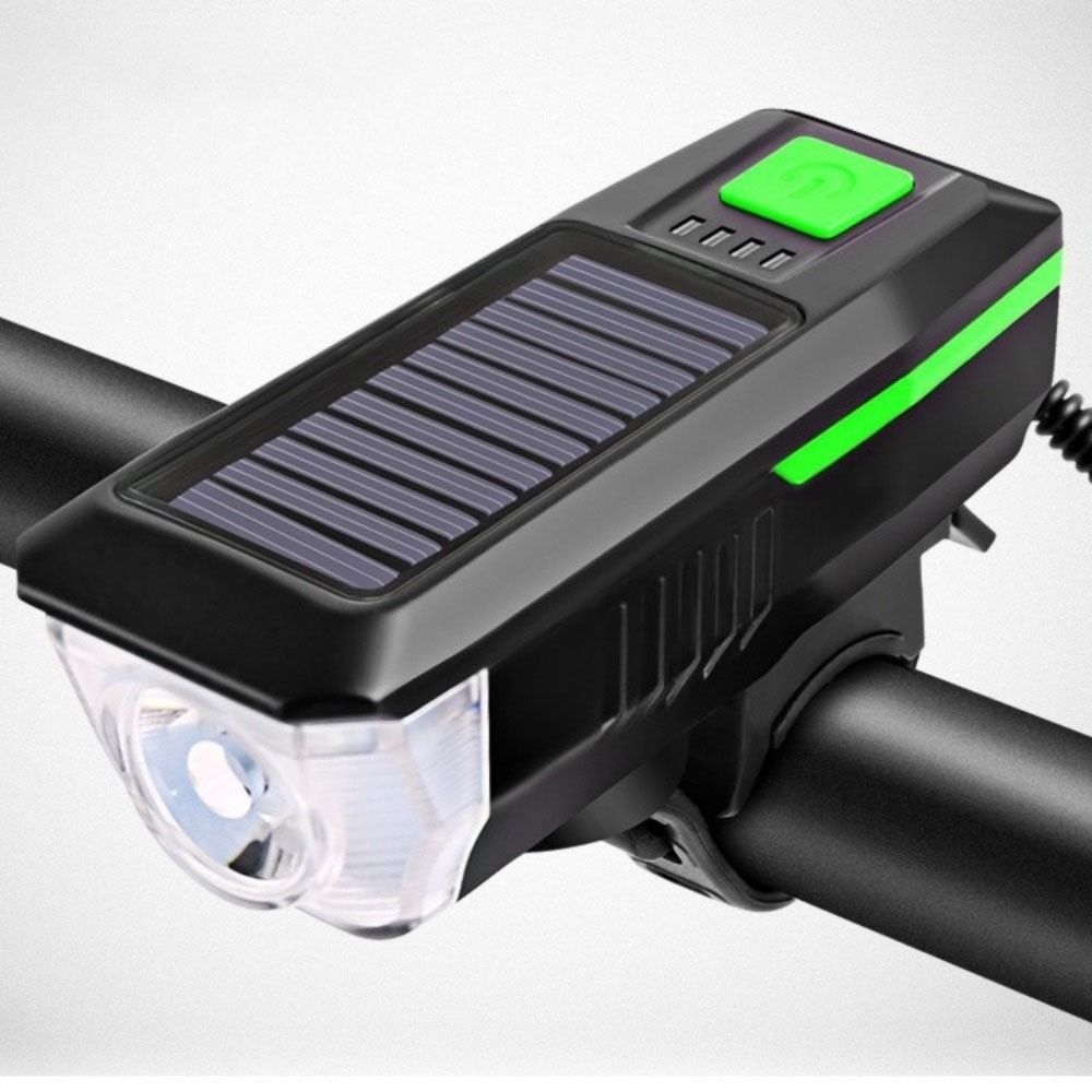 Power Display Bike Headlight 3 Modes Bike Front Lamp Portable Solar Bicycle Light Road Cycling