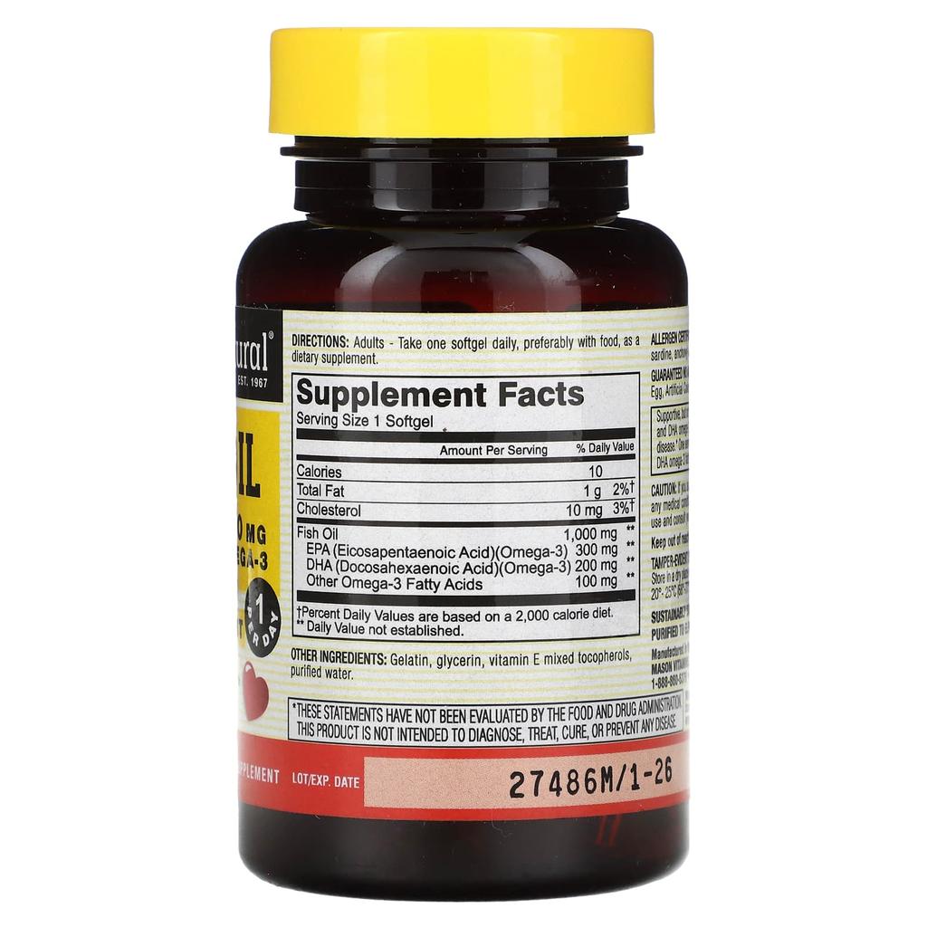 Fish Oil, 1,000Mg, 30 Softgels