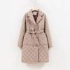 2025 winter new fashion slimming suit collar padded jacket women's age-reducing high-end atmospheric thin and light long cotton jacket women's jacket