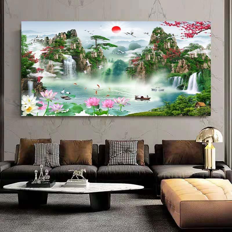 Waterfall Landscape Canvas Painting Modern Posters and Print Making Gallery Home Decoration Wall Art Painting