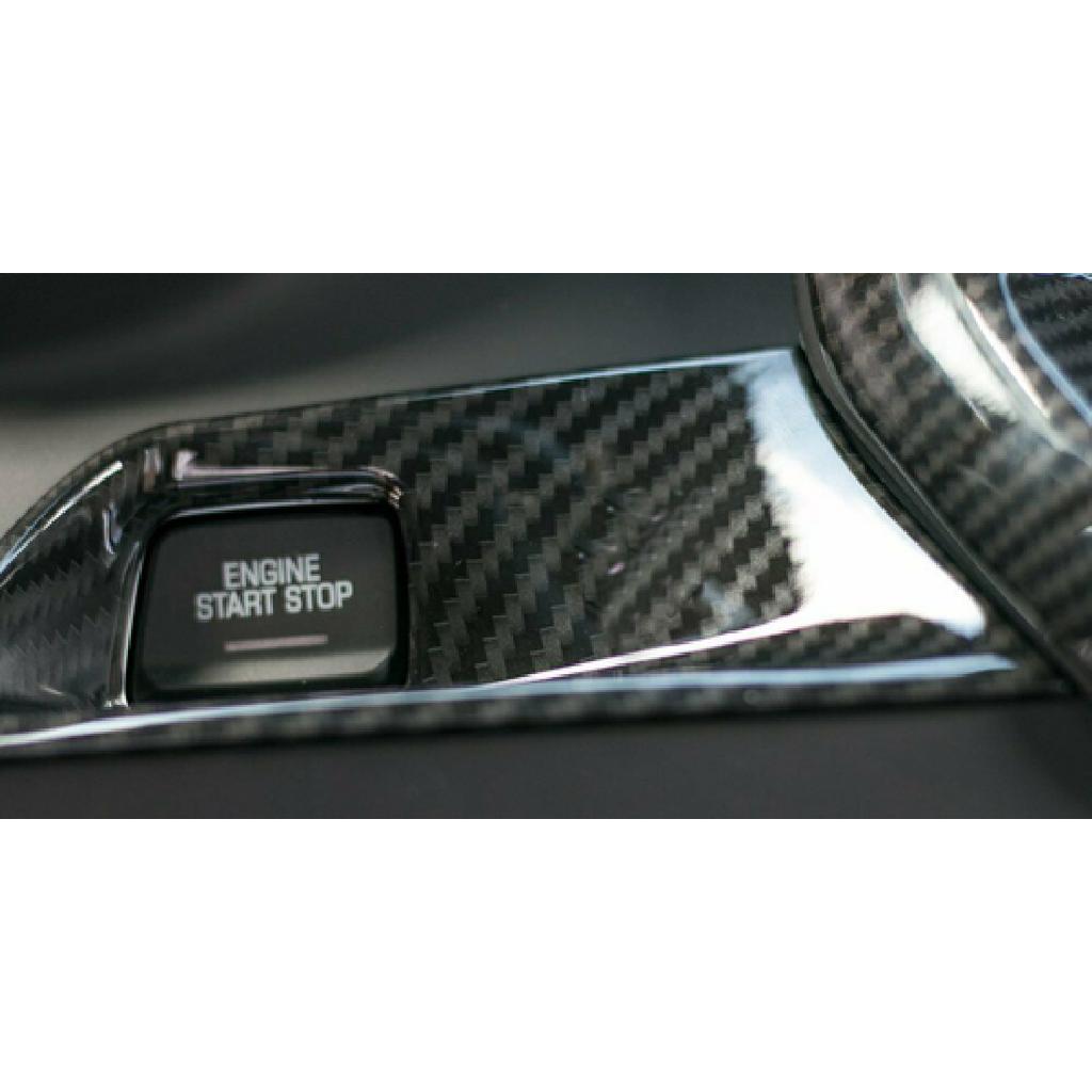Kohlefaser Innenmotor Start Stopp Schalter Zierrahmen für Chevrolet Camaro 17+