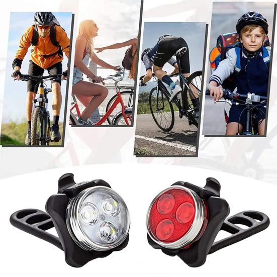 Fahrradlicht USB Wiederaufladbar Über 10 Stunden Laufzeit Wasserdichtes LED Fahrradlicht 4 Modi Vorne Hinten Sicheres Outdoor Fahrradlicht