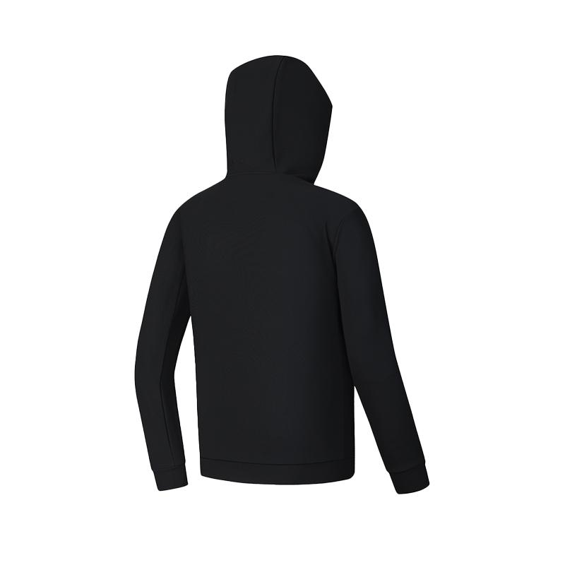 Fila Fitness Solid Color Casual Versatile Knitted Hooded Jacket Men Jackets Deep-Black A11M511505F-BK