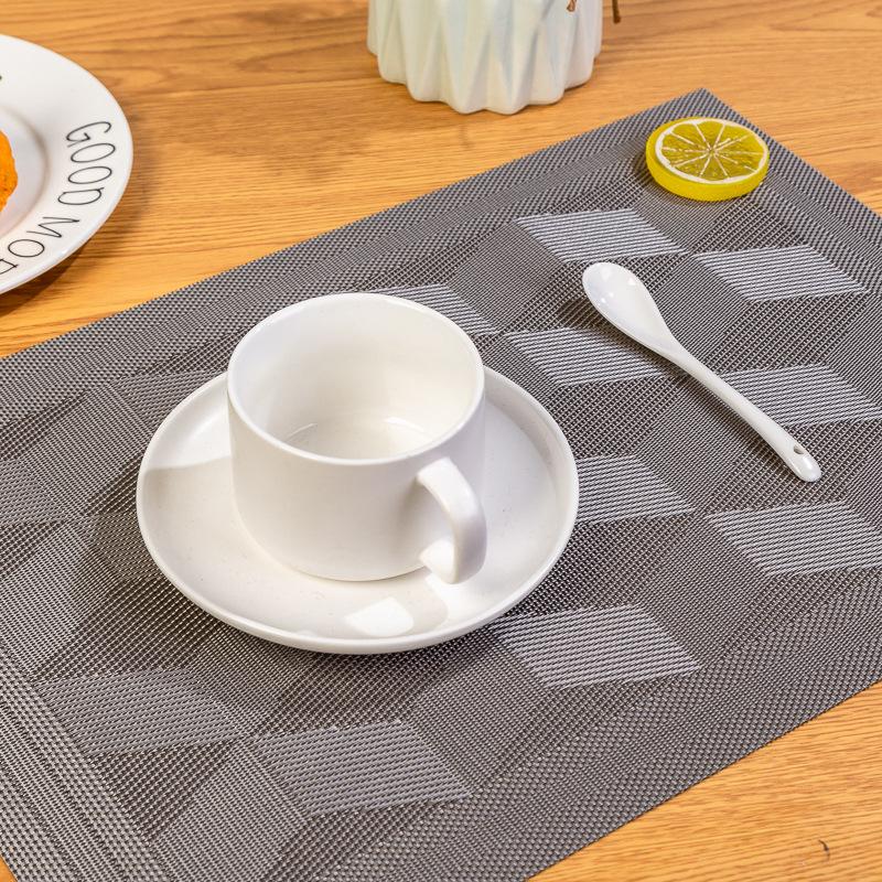 New square European style dining table mat, simple style thermal insulation placemat, western food thermal insulation mat, coaster, tableware