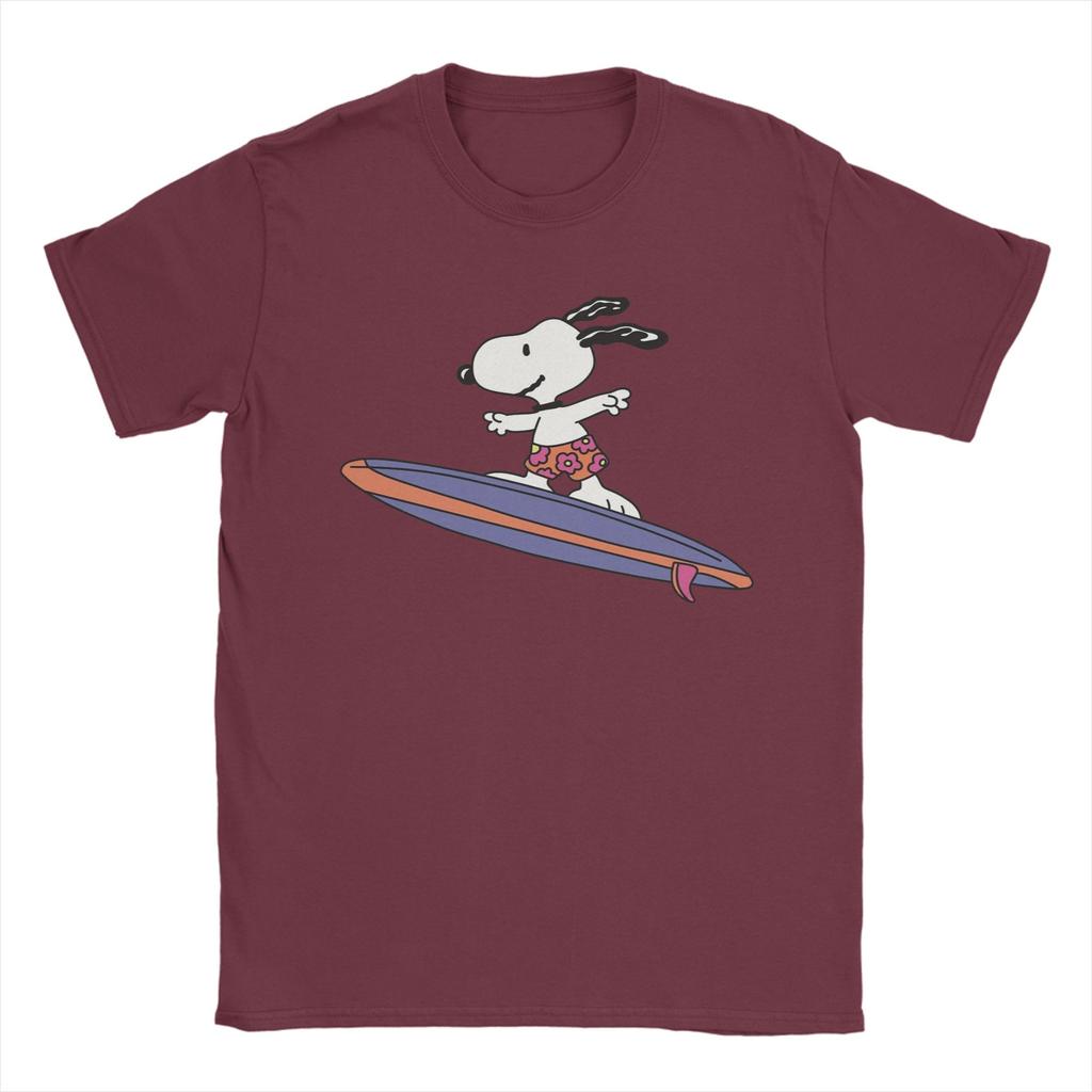 Unisexs Surfing Snoopys T Shirt 100 Cotton Clothing Vintage Short Sleeve Round Collar Tee Shirt Gift Idea Tshirts