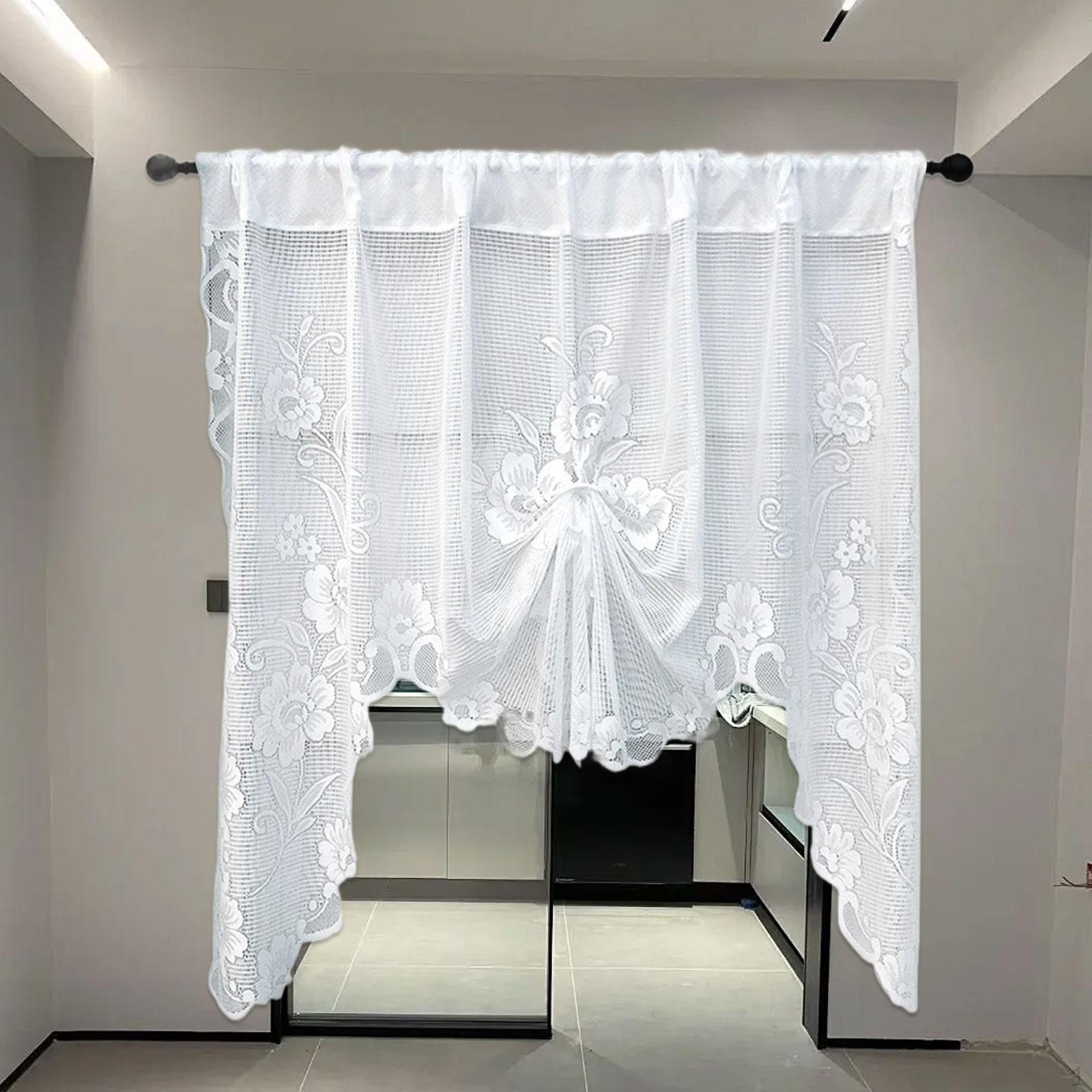 

SWAG VALANCE DE Fenêtre Housable Home Decoration Rod Pocket Kitchen Short для The white 150cmx100cm