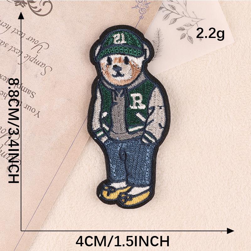 Embroidery Label Towel Embroidery Clothing Accessories Bear Patch Sticker Badge Cloth Label Chenille Embroidery Cloth Sticker