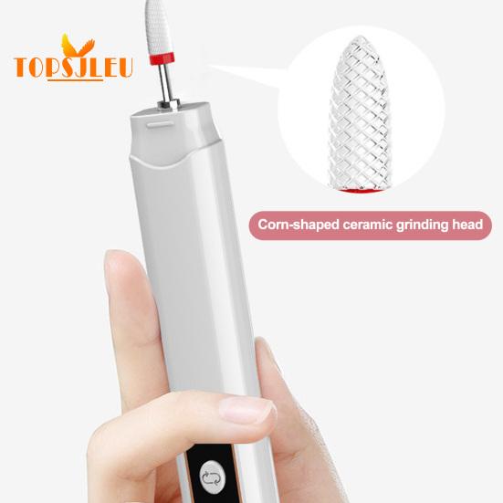 Cordless Electric Nail Drill Kit with 6 Drill Bits - USB Rechargeable, 3 Speeds Adjustable, Nail Sander Tools,Remove Dead Skin, Nail Gel Polish Remove