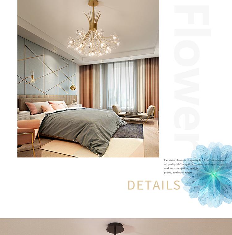 Dandelion Crystal Chandelier - Modern Lighting for Bedroom, Living Room, Bar, and Clothing Store