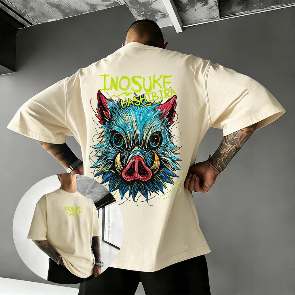 Demon Slayer Inosuke Anime T Shirt Mens 2026 Summer Fashion Short Sleeve Tee Casual Tops Graphic Print Streetwear Y2k Clothes