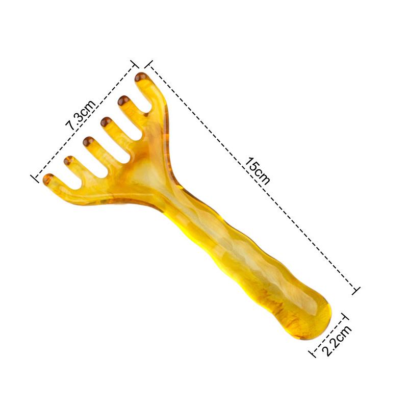 Kopfmassagegerät Harz Hirschgeweih Kopfhautmassage Gua Sha Kopf Entspannung Stressabbau Schlaf verbessern Kopfhautschaber Massagegerät