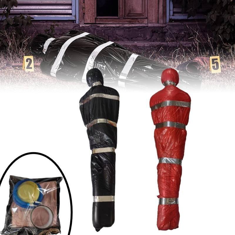 Realistic Halloween Fake Corpse Prop Plastic Material Modern Style 150cm Red