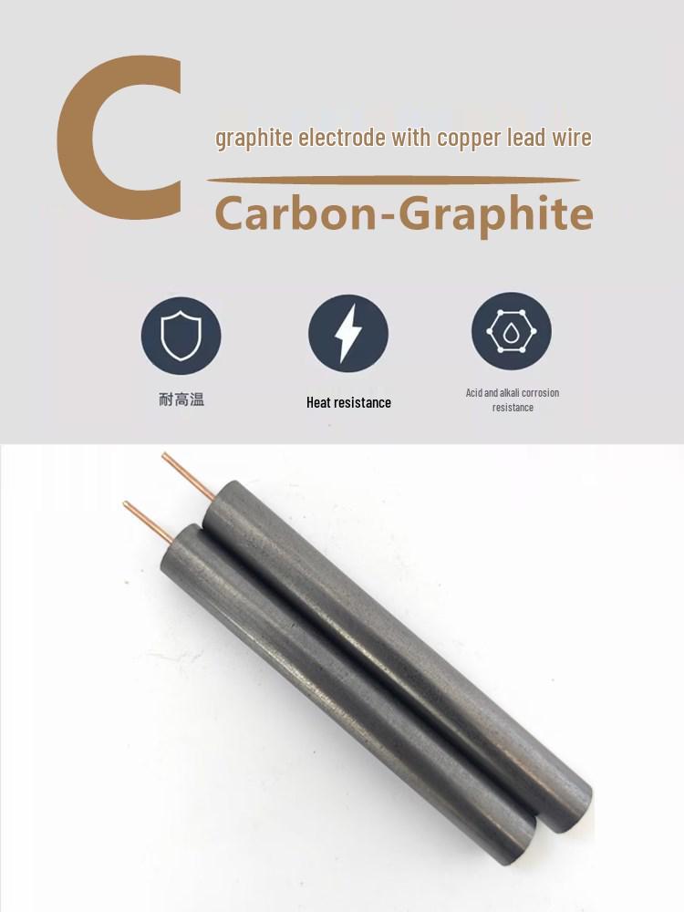 High-Purity Graphite Electrode with Copper Lead Wire for Electrolysis and Electroplating