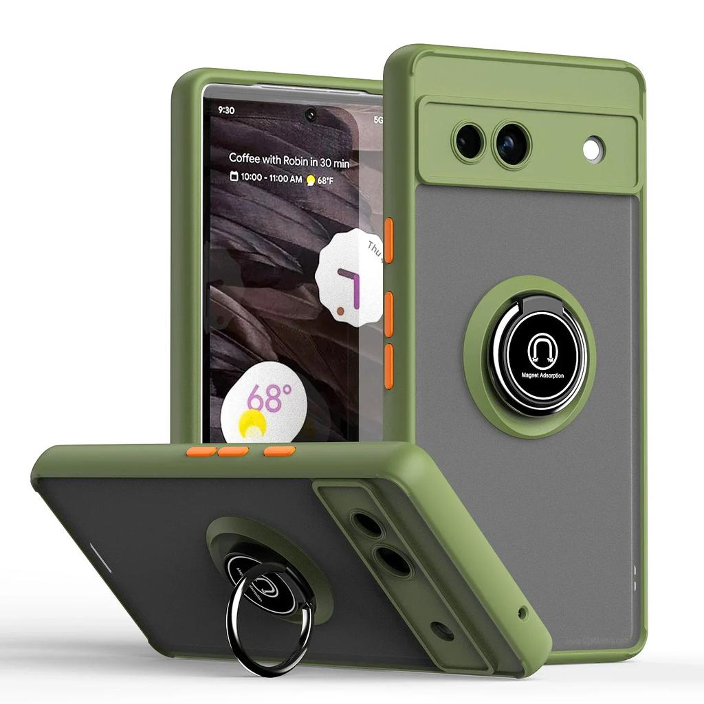 Custodia Opaca Armor Per Google Pixel 9 Pro 8A 8 7A 7 6 Pro Cover Anello Supporto Magnetico Supporto Antiurto Coque Fundas