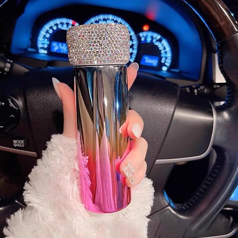 

Термос премиум-класса с бриллиантовой инкрустацией, из нержавеющей стали, для девочек, портативная чашка для воды Temu 150ml