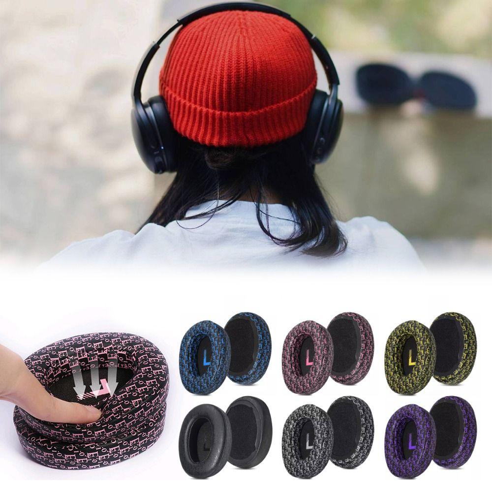 

Letter Printing Ear Pads Protein Leather Earbuds Cover Portable Ear Cushion Headphones Accessories жовтий