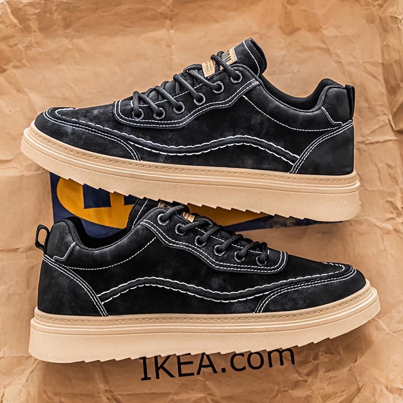 New Men's Thick-soled Casual Shoes Four Season Student Soft-sole Non-slip Comfortable Outdoor Walking Youth Sports Board Shoes