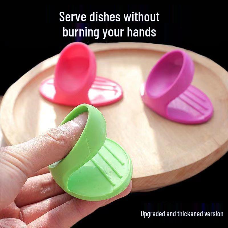 

High-Temperature Resistant Silicone Heat-Insulating Finger Cots - Thickened Anti-Scald Gloves for Microwave, Oven, and Dishware Handling