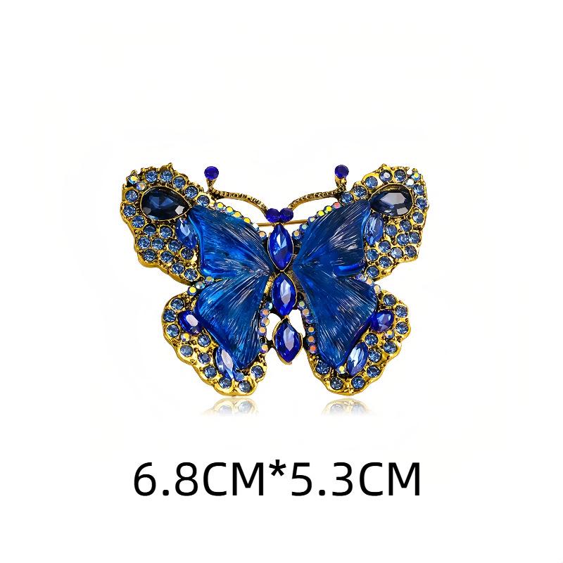 Ekologická luxusní vintage brož s krystalovým diamantovým motýlem pro ženy - Módní hmyzí doplněk