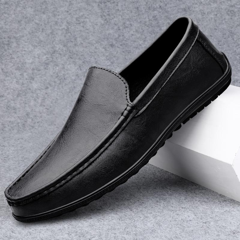 

Модные итальянские мужские мокасины ручной работы из натуральной кожи, официальная повседневная обувь, высококачественные мужские туфли для вождения, удобные мужские туфли без застежек на плоской подошве 46 чёрный